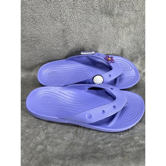 New Crocs Men’s 11 Digital Violet Classic Flip Flop Sandal/- 207713-5PY Beachy - Picture 2 of 7